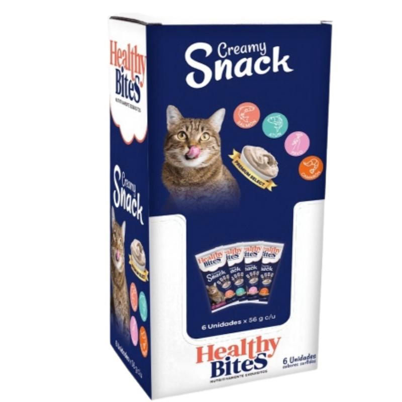 F HEALTHY BITES CREAMY CAT SNACK ASSORTED CANDY BOX X 6 UNITS