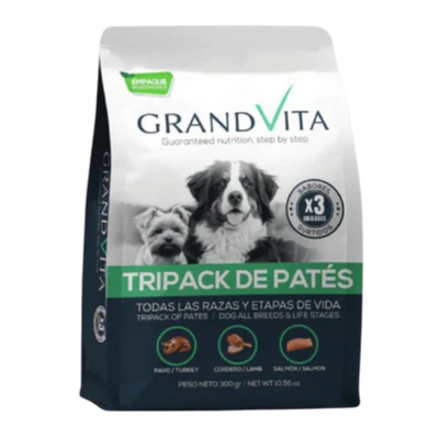 F GRAND VITA TRIPACK ASSORTED DOG PATE 300 GRS