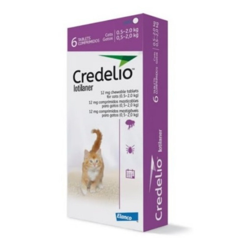 CREDELIO CATS 12 mg 0.5 - 2 Kg * 3Tab (Purple)