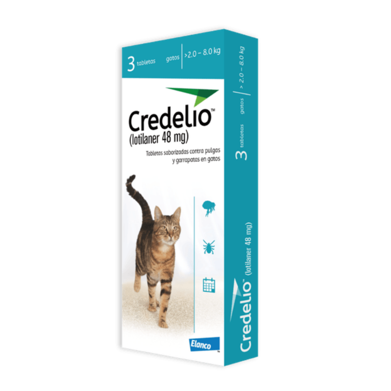CREDELIO CATS 48 mg 2 - 8 Kg * 3 Tablets (Aquamarine)