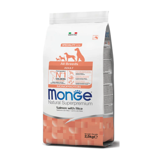 Monge all bre.adult salmon/rice kg.2,5x4