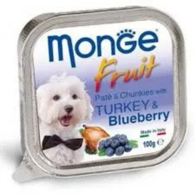 Monge dog fruit turkey/blueb gr.100x32