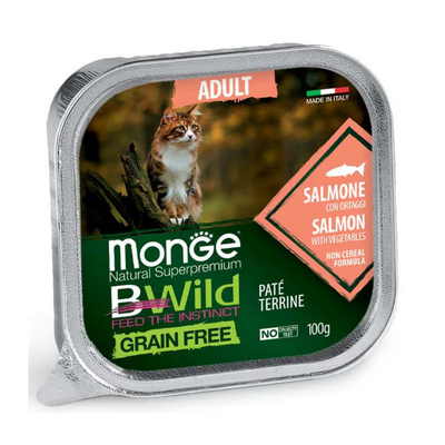 Monge bwild cat ad salmon/veg gr 100x32